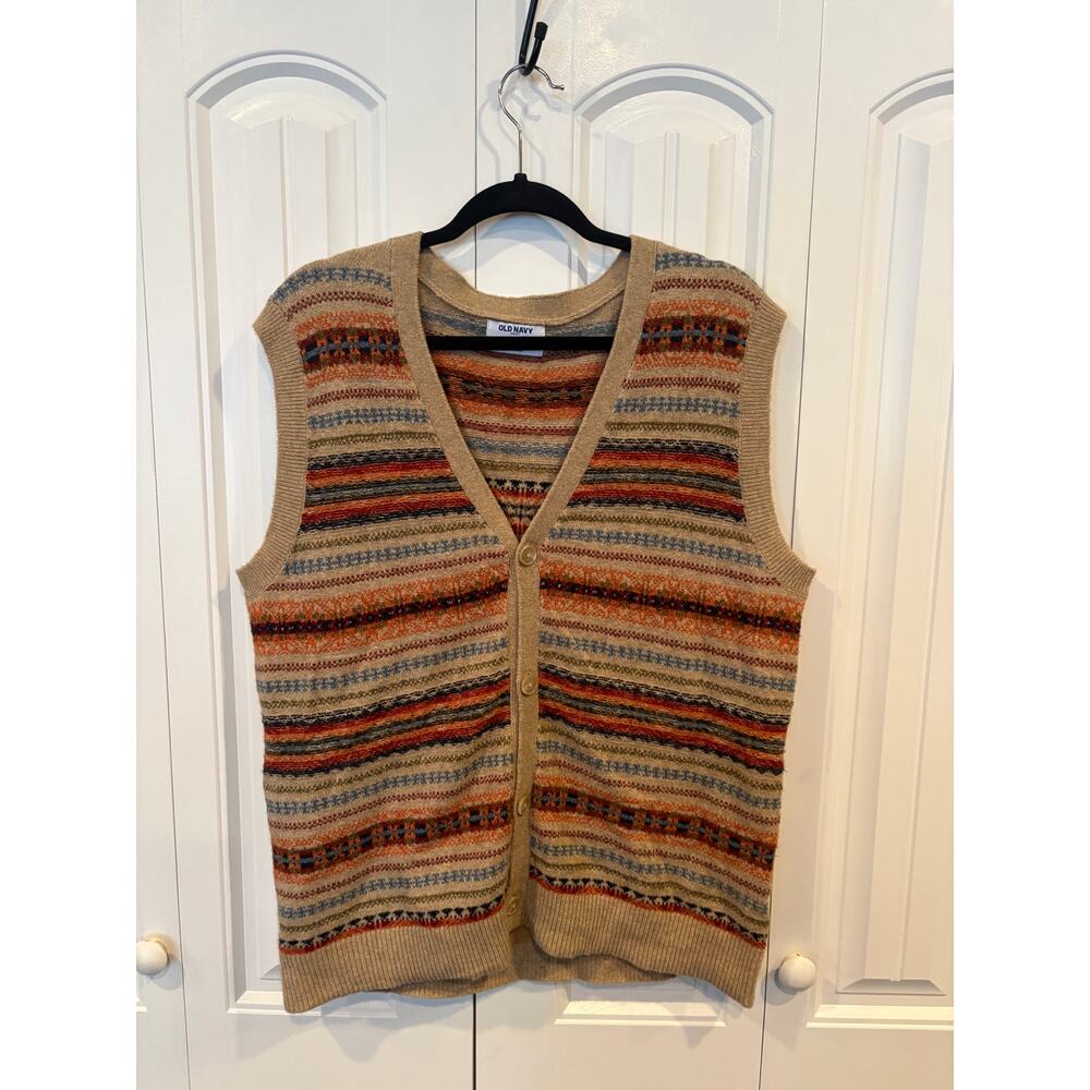 Old Navy So Soft Tan Button Front Vest Size Medium